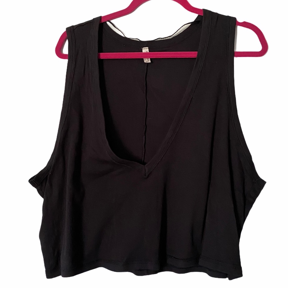 Intimately Free People Sz M Black Crop Tank Top
